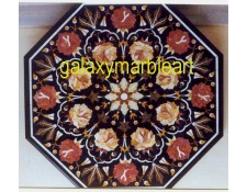 Black inlay table top with rose flowers BIOC-36121