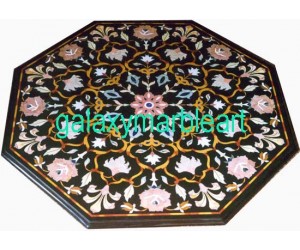 Black table top with big inlay work BIOC-36188