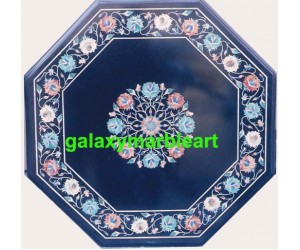 Black marble inlay table top with simple design  BPOC-23172