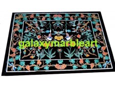 Pietra Dura Italian design black table top 43*32" BIRE-1