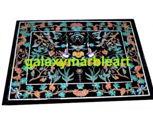 Pietra Dura Italian design black table top 43*32" BIRE-1