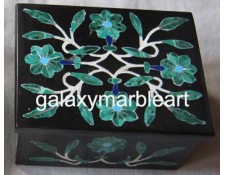 Decorative black marble inlay box-RE2