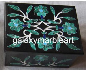 Decorative black marble inlay box-RE2