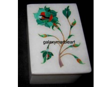 Marble box decorated with simple rose flower design RE2311
