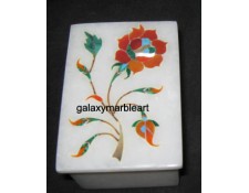 Marble box decorated with simple rose flower design box-RE2312