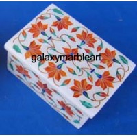 cornelian stone inlaid marble inlay box-RE23121