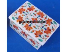 cornelian stone inlaid marble inlay box-RE23121