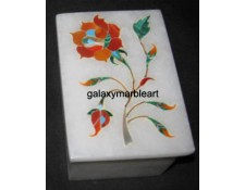  marble inlay box with simple workmanship and rose flower design box-RE2313