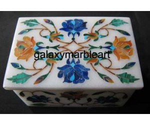 marble inlay box with rose flower design box-RE2303
