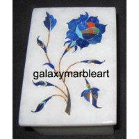 Marble box decorated with simple rose flower design box-RE2308