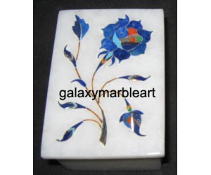 Marble box decorated with simple rose flower design box-RE2308