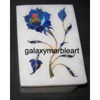 Marble box decorated with simple rose flower design box-RE2309