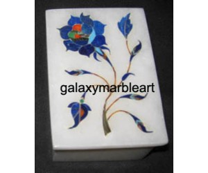 Marble box decorated with simple rose flower design box-RE2309