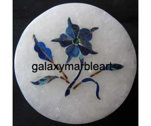 marble floral design simple inlay ring box-RO216