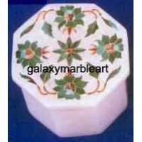 Marble inlay ring box with simple design OC283