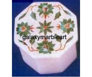 Marble inlay ring box with simple design OC283