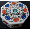 rose flowers coral stones inlay box-OC3541