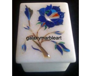 Marble Box with Stone Inlay Work - Galaxy Marble Art,box-RE22504