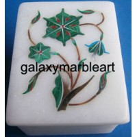  taj mahal inlay art marble box-RE22508