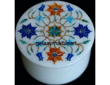 TaJ Mahal inlay work marble box-RO301