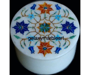 TaJ Mahal inlay work marble box-RO301