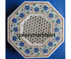 agra marble inlay work box-OC602