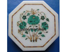 Decorative stone inlaid makrana marble box-OC605