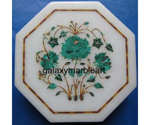 Decorative stone inlaid makrana marble box-OC605