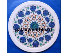 Galaxy Marble Art-Makrana marble plate with inlay work plate Pl-1101