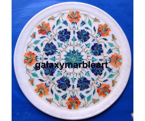 Lapislazuli Cornelian combination marble inlay plate Pl-1102