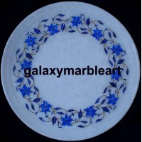 Simple border design stones inlaid marble pachikari plate Pl-1105