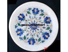 Wall decor marble inlay plate with geometric pattern Pl-607