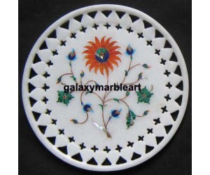 Wall decor marble inlay plate with  filgree work  Pl-610