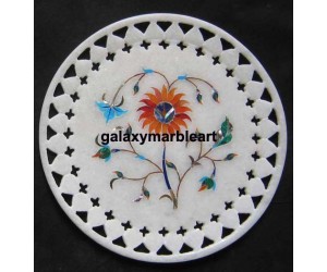 Home decor marble inlay plate with  filgree work Pl-611