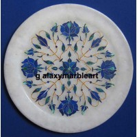 Geometrical design lapis inlaid plate Pl-616