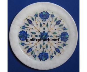 Geometrical design lapis inlaid plate Pl-616