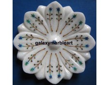 Marble inlay lotus  plate Pl-617