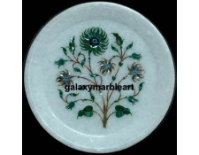 marble inlay plate intricate design workmanship plate Pl-619