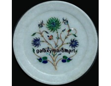 Intricate workmanship marble inlay plate Pl-621