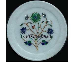 Intricate workmanship marble inlay plate Pl-621