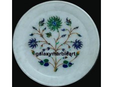 Intricate semi precious stones inlay workmanship plate Pl-622