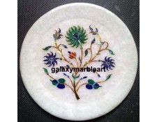 Intricate workmanship marble plate with floral design plate Pl-623