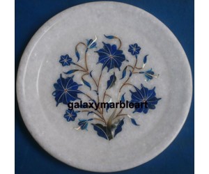 Floral design marble plate with mainly lapis lazuli stone plate Pl-625