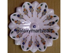 A lotus flower shape marble inlay work plate Pl-812