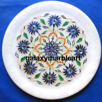 Handmade from Natural marble and semi-precious stones plate Pl-828