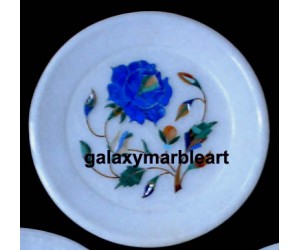 Rose flower marble inlay plate Pl-507