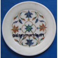 Marble inlay geometrical design plate  Pl-508