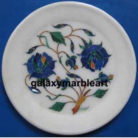 Rose flower floral pattern wall decor marble inlay plate Pl-516