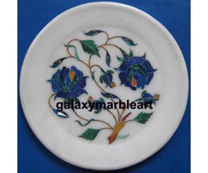 Rose flower floral pattern wall decor marble inlay plate Pl-516