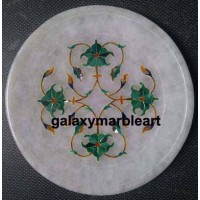 Geometrical design plate inlaid with Malachite stone plate Pl-530